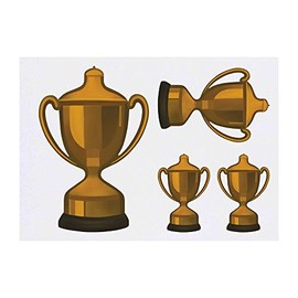 Azeeda 4 x 'Trophäe' Temporäre Tattoos - Wasserfest, Hautfreundlich & Ungiftig · Transfers in Verschiedenen Größen (TO00015568)