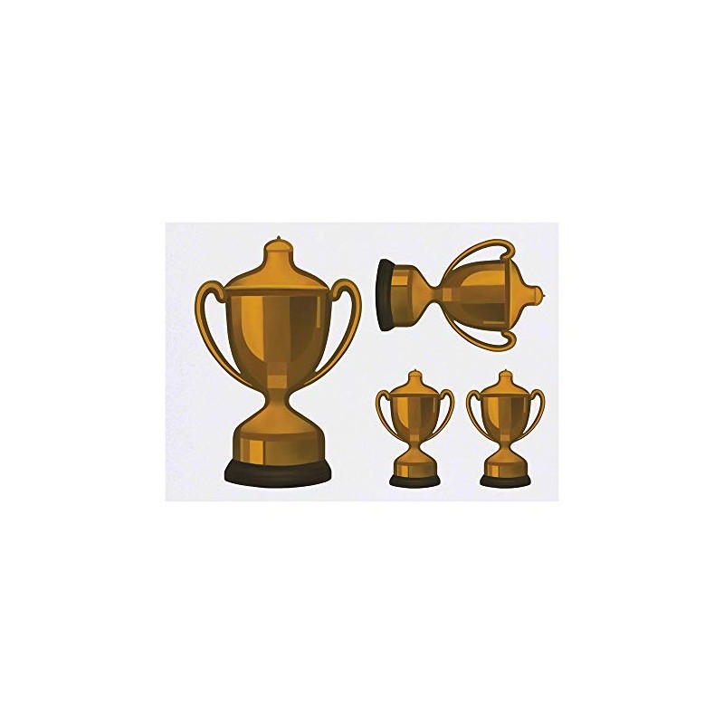 Azeeda 4 x 'Trophäe' Temporäre Tattoos - Wasserfest, Hautfreundlich &