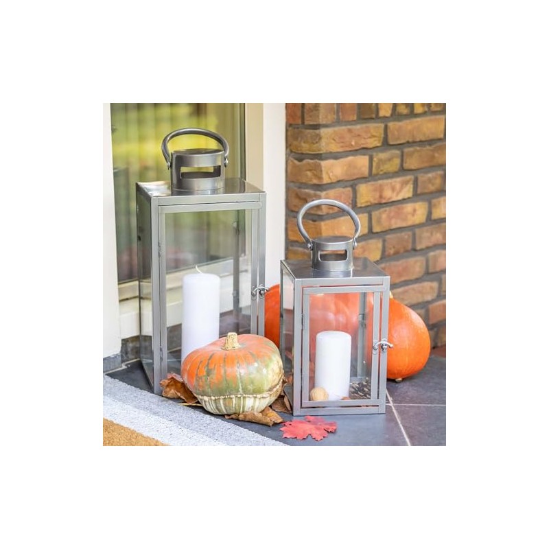 Esschert Design Lantern anthracite, small, grey