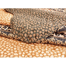 Masterplay 2-Piece Twin Size Animal Print Quilt Sets, Lightweight Bedspread All Season Coverlet Fine Bed Cover (Leopard Tiger Brown Black Stripe)