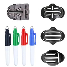 Phyxiul Golf Ball Line Markers Set of 8 Ball Line Markers Template Positioning Ball Mark Alignment Clip Tool Golf Ball Mark Set Includes 4 Golf Ball Line Markers and 4 Line Pens