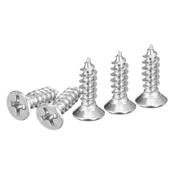 DTGN 100Pcs M4.2x14mm Flat Head Wood Screws, 304 Stainless Steel