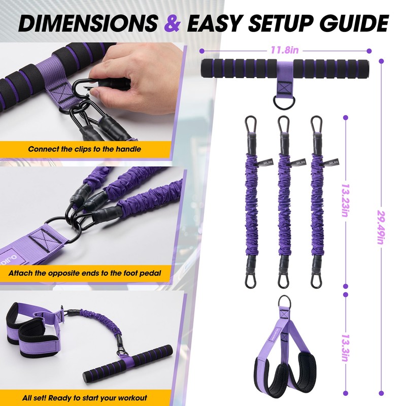 Pedal Resistance Band with Handle Multifunction Foot Resistance Bands