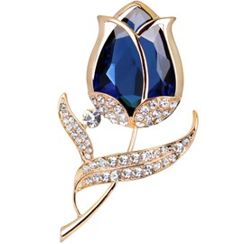 Pin Badges Fashion Rose Brooch - Rhinestone Crystal Flower Breast Rose Costume Brooches Pins for Mother Jewellery Gift Birthday Banquet Party Decor UC2524