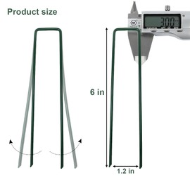 200Pcs Metal Garden Landscape Stakes 6 Inch Landscape Staples,Green Baked Enamel U Stakes for Ground for Weed Barrier,Outdoor Decoration,Tarps,Irrigation Pipes Fixed