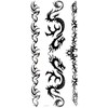 10 Christmas Temporary Tattoos Ephemeres Black Maori Non-Toxic (20CMX12 cm).