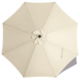 MASTERCANOPY Patio Umbrella 9 ft Replacement Canopy for 8 Ribs-Creamy White Canopy Only