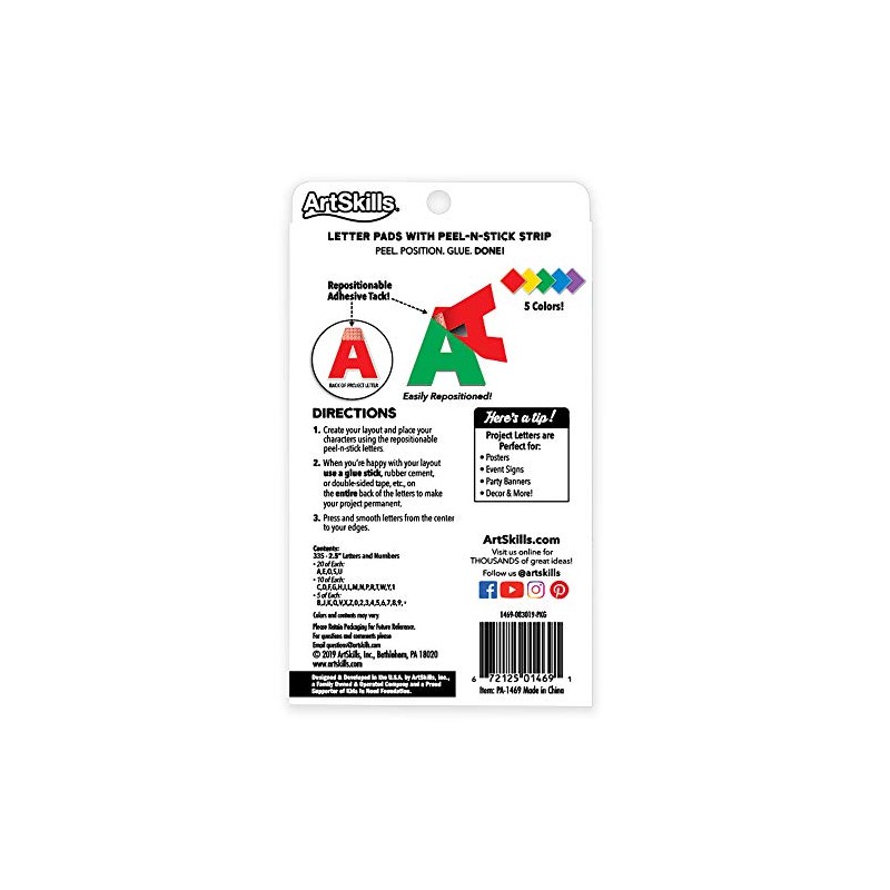 ArtSkills Poster Letters 2.5” Paper Letters for Poster Board Projects,