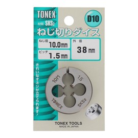 Sankyo Corporation TONEX Threading Dice, Outer Diameter: 1.5 inches (38 mm), Thread Diameter 0.4 inches (10 mm) x Pitch 0.06 inches (1.5 mm) D10