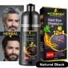 Natural Black Hair Dye Shampoo Instant 12 In 1 +100%