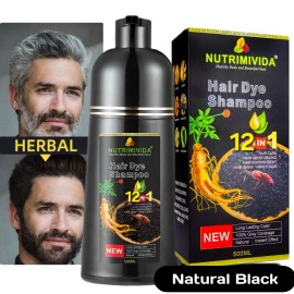 Natural Black Hair Dye Shampoo Instant 12 In 1 +100% Grey Coverage ☀️☀️☀️☀️☀️