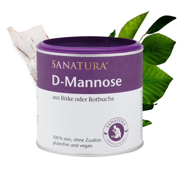 Sanatura D-Mannose - 75 g - Vegetable Simple Sugar from Nature - Birch and/or Red Beech - Slightly Sweet Taste - Vegan and Gluten Free