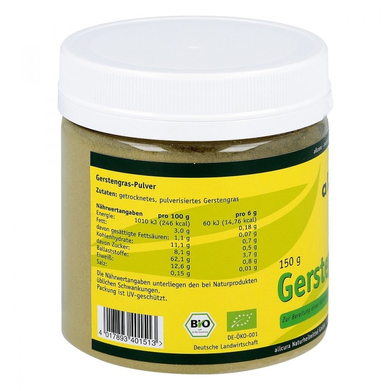 Barley grass powder, organic cultivation