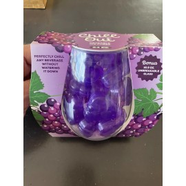 Evriholder NIP Evriholder Chill Out 24 Reusable Ice Cubes Grapes With 16 Ounce Glass