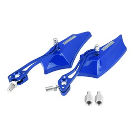 Acouto Espejos retrovisores de motocicleta, 1 par de 10 mm 8 mm Universal Moto Scooter CNC Aleación de aluminio Espejos retrovisores laterales(Azul)