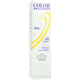 Ion Permanent Creme Hair Color 10V Lightest Cool Blonde, Vegan, Cruelty Free, PPD Free, 100% Gray Coverage, Long Lasting, Fade Resistant Color, 2.05 oz