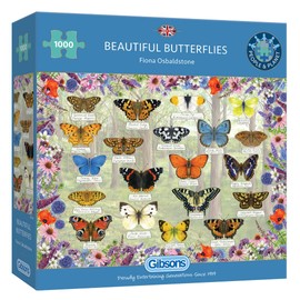 Beautiful Butterflies | 1000 Piece Jigsaw Puzzle | Butterfly Jigsaw Puzzle | Sustainable Jigsaw Puzzle for Adults | Premium 100% Recycled Board | Great Gift for Adults | Gibsons Games