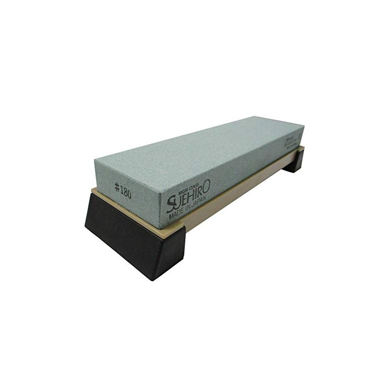 Suehiro GC#180 No.140-GCS Rough Whetstone with Base for Blade Spillage