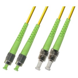 RiteAV 12M (39.36ft) OS2 FC/APC to ST/APC Fiber Optic Cable Duplex Singlemode 9/125
