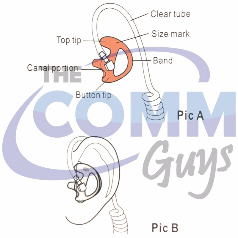 TCG LEFT MEDIUM GEL EAR MOLD SEMI CUSTOM FLEXIBLE OPEN