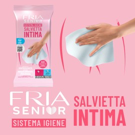 Fria Senior Salviette Umidificate per l’igiene Intima degli Anziani, Ideali per Persone Allettate, Formula Rinfrescante con Agente Antiodore, Confezione da 6 pacchi - 360 Salviette