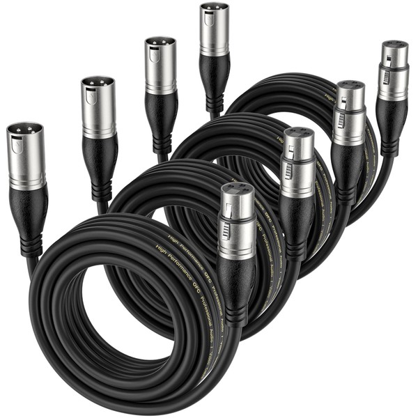 EBXYA XLR Cable 35ft 4 Packs - Premium Balanced Microphone
