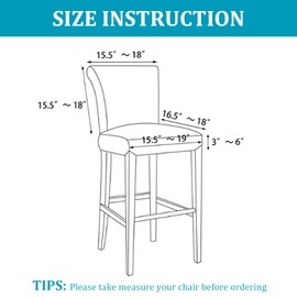 Jaotto Chair Covers, Set of 4, Stretch Bar Stool Covers, Removable, Washable, Chair Protection, Decoration, Chair Cover, Bar Stool, Chair Covers for Pub Counter Bar, Cafe (Black, Set of 4)