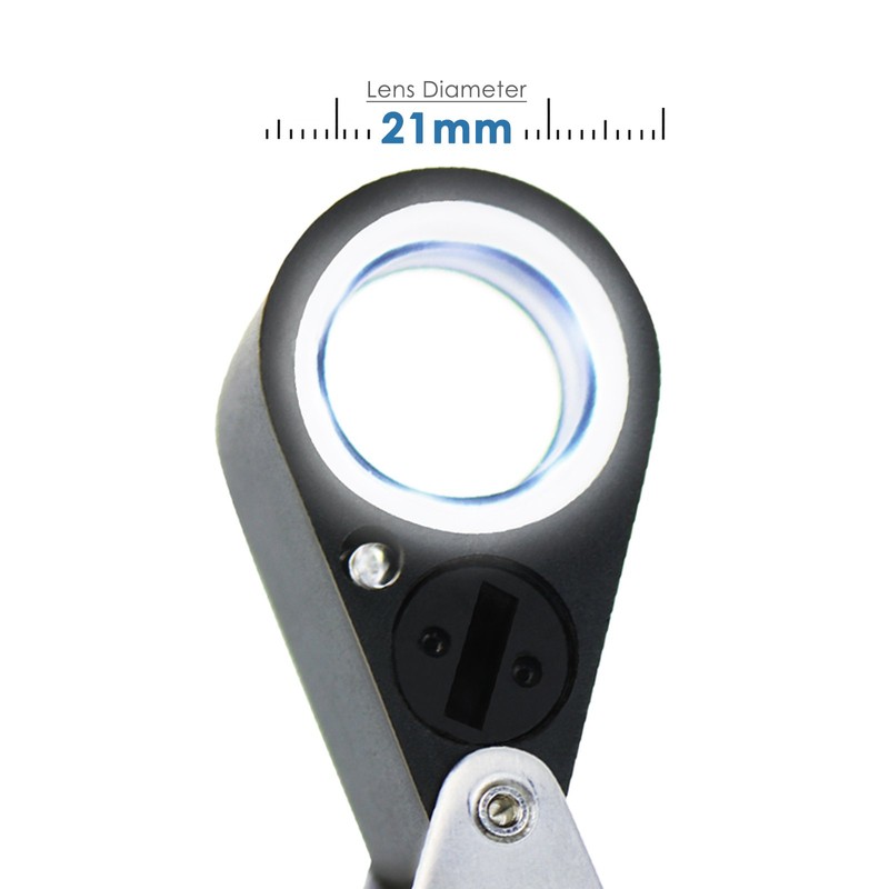 30x Magnifier Loupe Jewelry Jewelers Foldable Pocket Illuminated Magnifying Tool