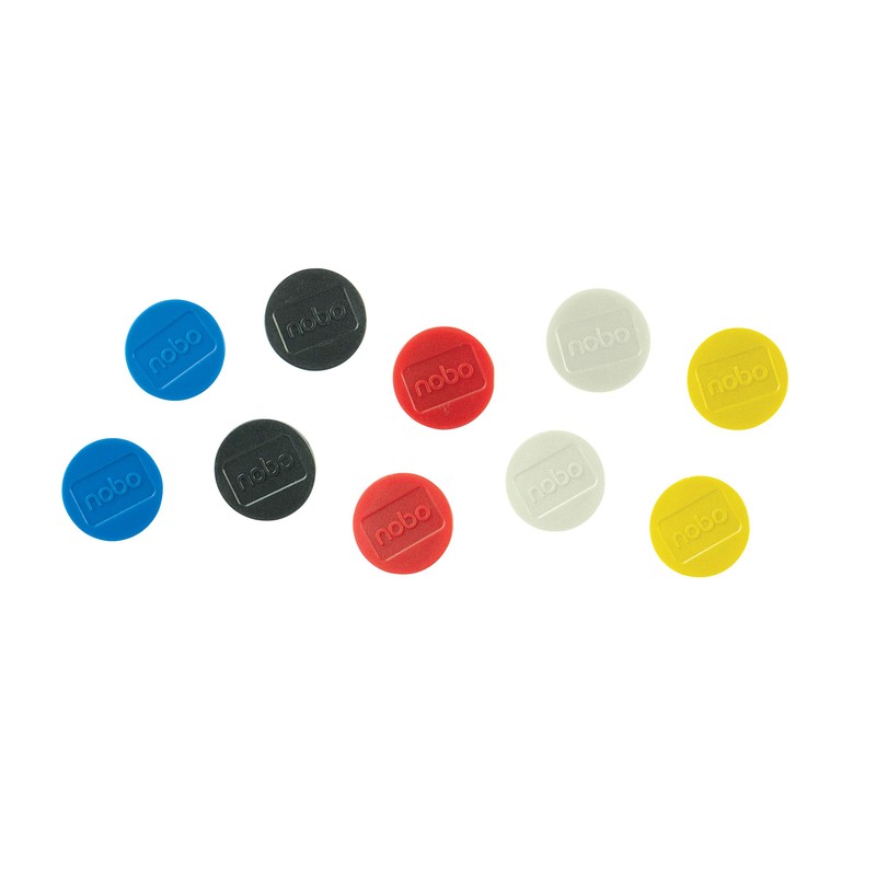 Nobo Magnetic Whiteboard Magnets, 38 mm, Pack of 10, 1915311,