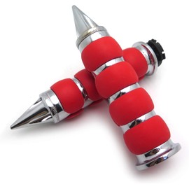 XKMT-Red Chrome Billet Aluminum 1" Hand Grip 25mm Compatible with Harley Softail Fat Boy FLSTF [B07673HBPK]