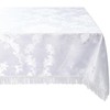 Violet Linen Majestic Damask Design Tablecloth - White 60" by