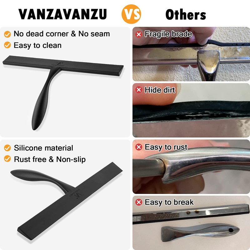Squeegee for Shower Glass Door, 11-Inch Shower Squeegee for Glass