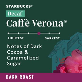 Starbucks Ground Coffee, Dark Roast Coffee, Decaf Caffè Verona, 100% Arabica, 6 bags (12 oz each)