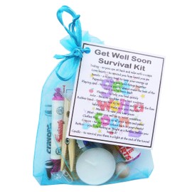 Get Well Soon Survival Kit (Fun Get Well Soon Gift - Organza Bag Filled with Items with Sentimental and Funny Reasons))