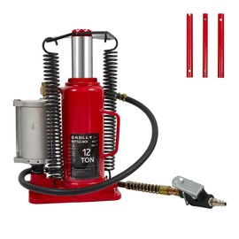 Air Hydraulic Bottle Jack, 12 Ton (26455) lbs Hydraulic Bottle Jack with 10.43''-19.88'' Lifting Range & Manual Hand Pump, for Pickup, Truck, RV, Auto Repair
