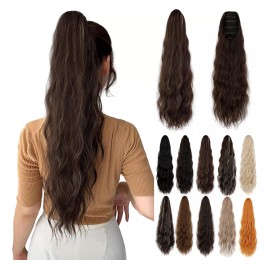 Xbwig Extensiones Natural Coletas Cola Caballo Ondulado 24 PLG
