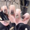 24 Piece Set Nail Tips, Smoke Color, Crystal, Bewitching Dark