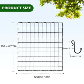 Grow Tent Net, Scrog Net, 40 x 40 cm, Elastic Trellis Net, Grow Net with 4 Hooks, Trellis Net, Suitable for Garden Tent Systems for Garden, Balconies, Yard, Gardening