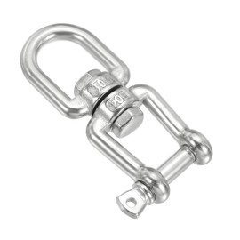 PATIKIL Double End Swivel M8 Working Load 475kg/1047lbs 304 Stainless Steel Eye and Jaw Swivel Shack Rling Connector for Marine Mooring