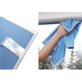 HELOME 3 x Microfibre Glass Cloths for Wet and Dry Cleaning of Smooth Surfaces. Window Cloth for Glass/Panes/Mirrors for Lint and Streak-free Surfaces. High Dirt Absorption Power