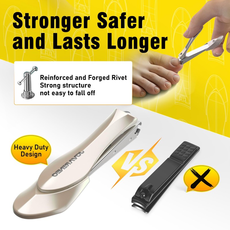 Nail Clipper Set,Premium Stainless Steel Fingernail and Toenail Clipper Cutters