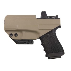 FDO Industries IWB Kydex Holster Compatible with Glock 19 23 32 -Discreet Carry Concepts 1.5" Metal Monoblock Gear Clip - Optic Cut - The Paladin Series - Made in USA (Flat Dark Earth)