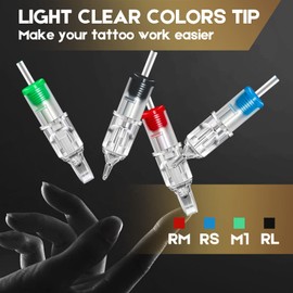 Jconly 80pcs Needles Curved Magnum Needles Mixed Size 1205RM 1207RM 1209RM 1211RM