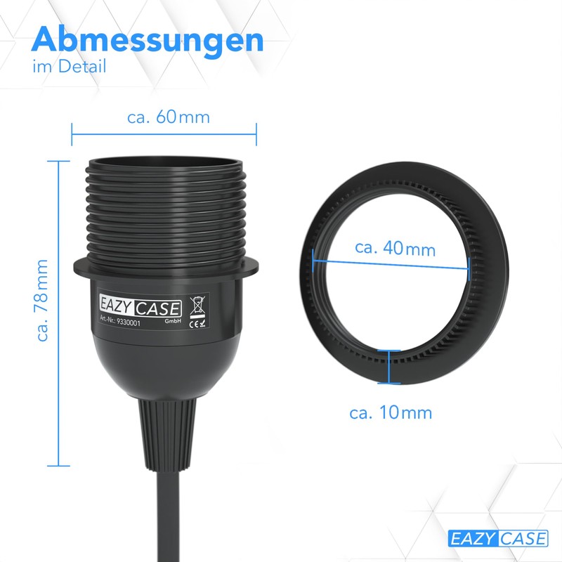E27 Lamp Socket with 3.5 m / 5 m Cable,