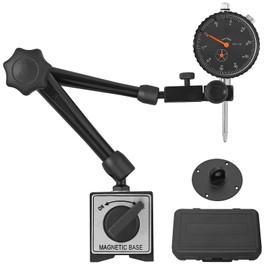 Neoteck 0-1"/0.001" Dial Indicator and Magnetic Base Set with Storage Case, Dial Gauge and Magnetic Holder for 3D Printer Lathe Workshop CNC Machine Table Saw- 176lbs (80kg) Max Pull-Black