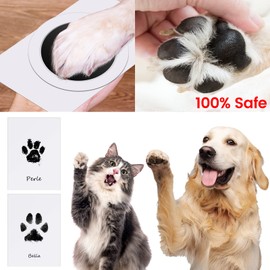 Taricor Baby Footprint Set, Paw Print Set Dog and Cat, 3 Pieces Footprint Baby with 2 Photo Frames 6 Cards, No Contact with Colour, Baby Handprint and Footprint, Gift for Pet Owners