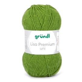 Gründl Wool Lisa Premium Plain Knitting and Crochet Yarn, 100% Polyacrylic, May Green, 3.5 - 4.5 mm, 50 g