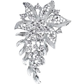 Ladies Brooches UK Vintage Rhinestone Brooch - Pin Fashion Flower Badges Elegant Pins for Lady Wedding Party Corsage Breastpin Accessories Jewelry Gift UC3230