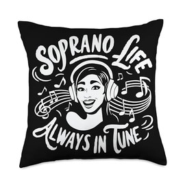 Soprano Singer Vocal Range Vocalist Voice Singing Choir Throw Pillow