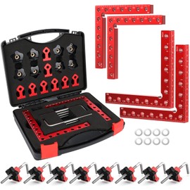 Corner Clamp for Woodworking, 90 Degree Corner Clamp, Aluminum Alloy 4 Pack 5.5"x 5.5" Positioning Squares Right Angle for Woodworking Tools, for Picture Frame, Box, Cabinets, Drawers